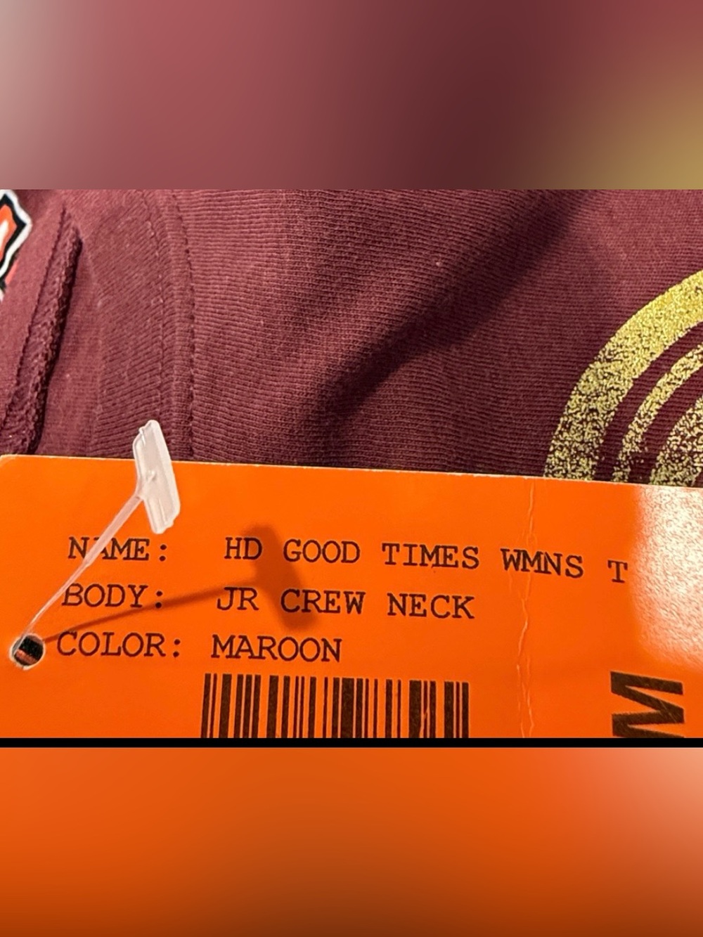 NWT Harley Davidson Good Times Women’s Medium short sleeve maroon crew neck Tee - Picture 5 of 5